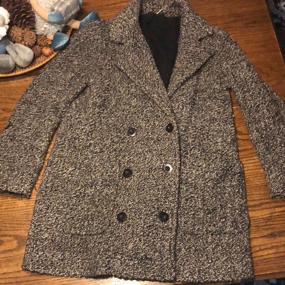 Free People long wool blend double breasted coat - Picture 1 of 9